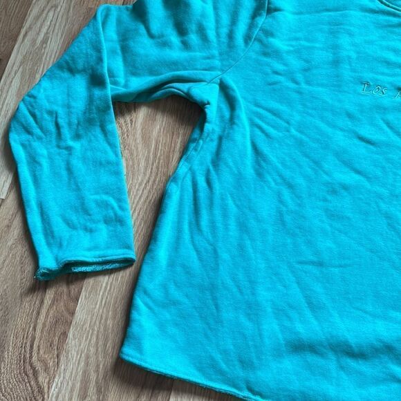 Los Angeles Women's Green Cotton Blend Crewneck Size Small - Picture 6 of 7